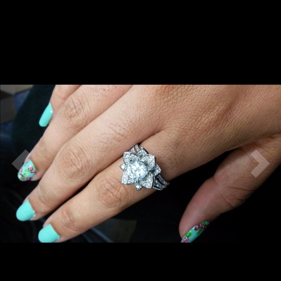 Rose Flower Engagement Ring main image 6