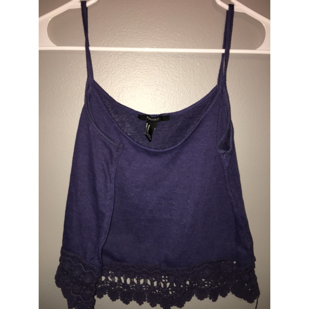Navy Blue Crop Top