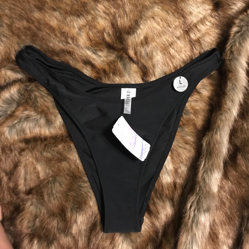Black high leg bikini bottoms