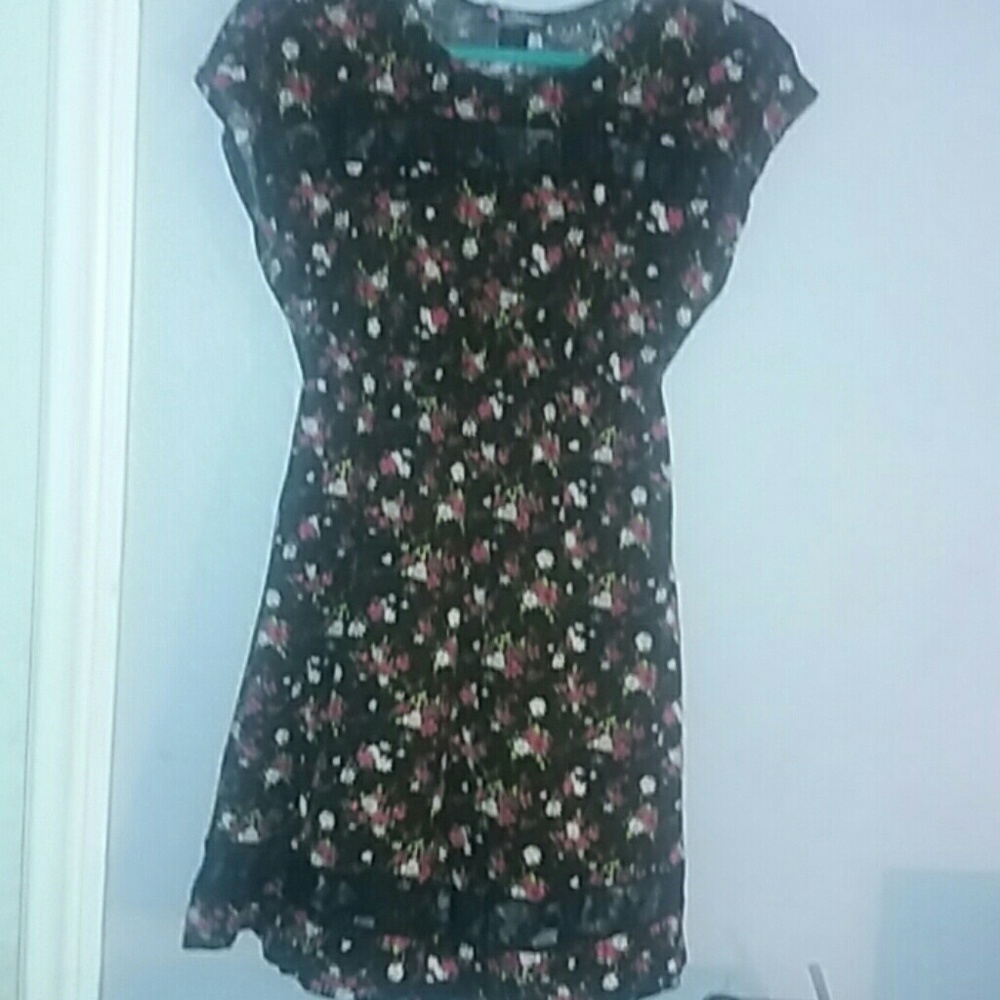 Black floral dress