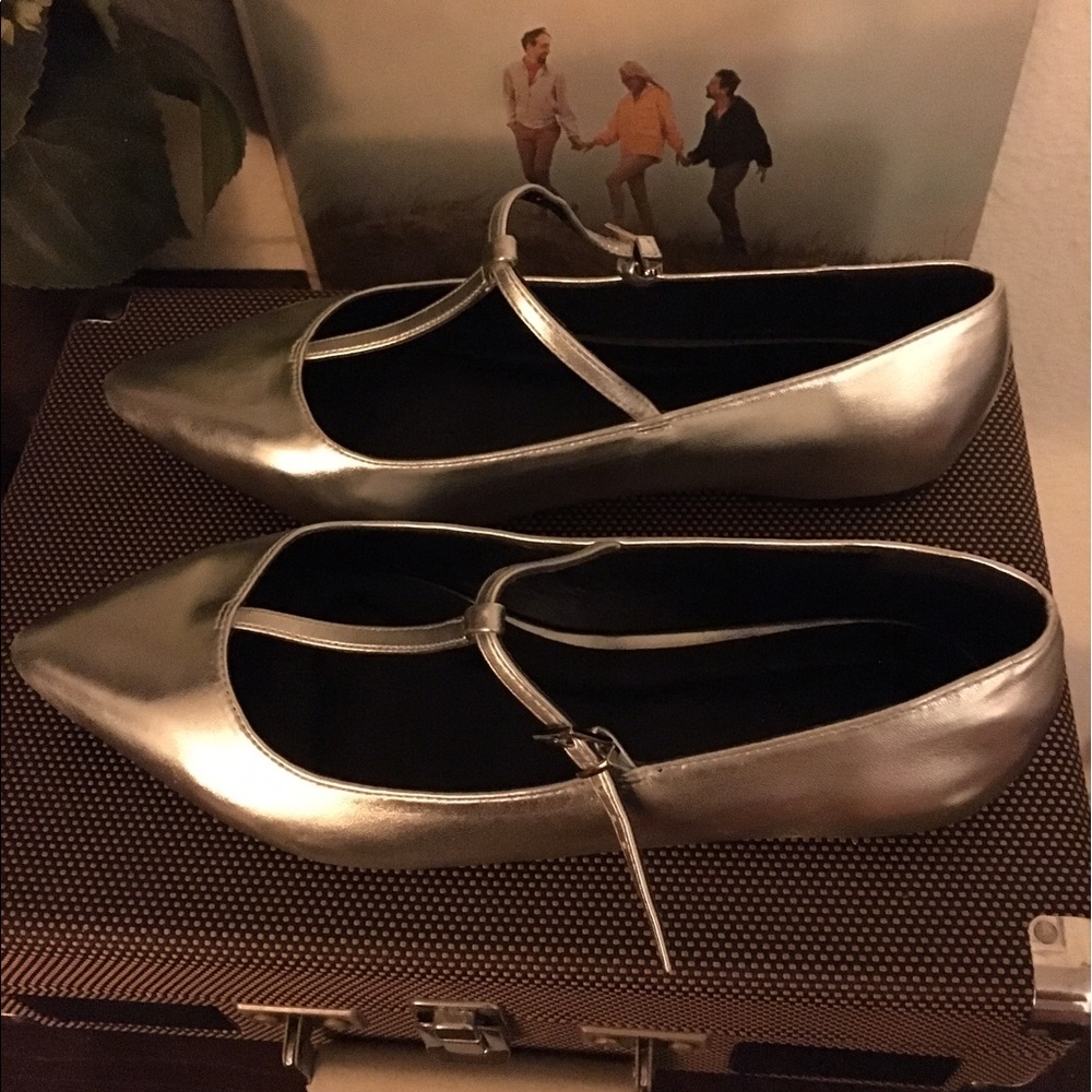 Silver, adorable flats!