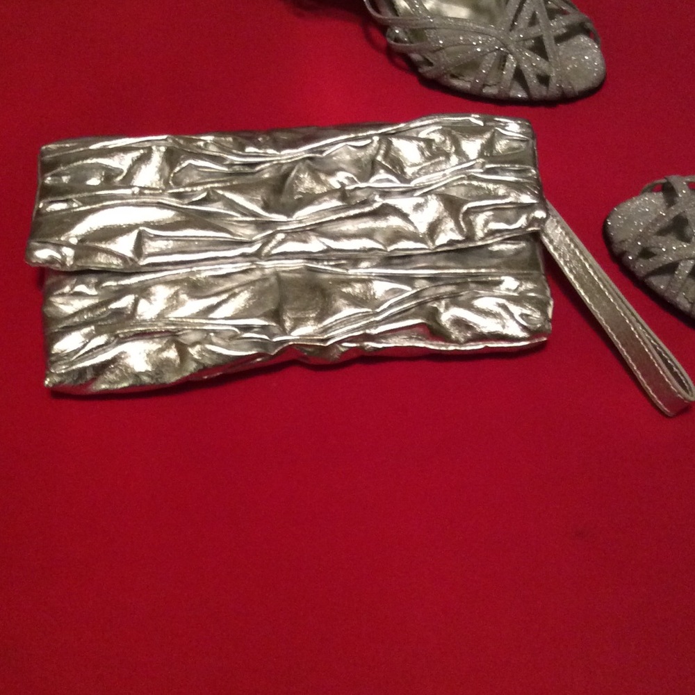 Silver Clutch or Wristlet