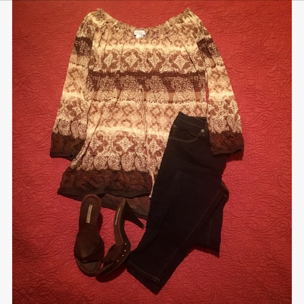 Brown Patterned Top