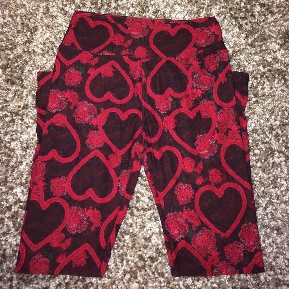 📦 SOLD EBAY 📦 Lularoe Leggings Hearts & Roses - Picture 3 of 6