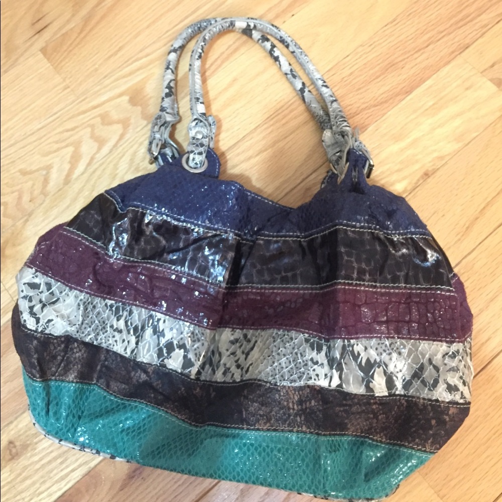 Snake print striped bag from Aldo