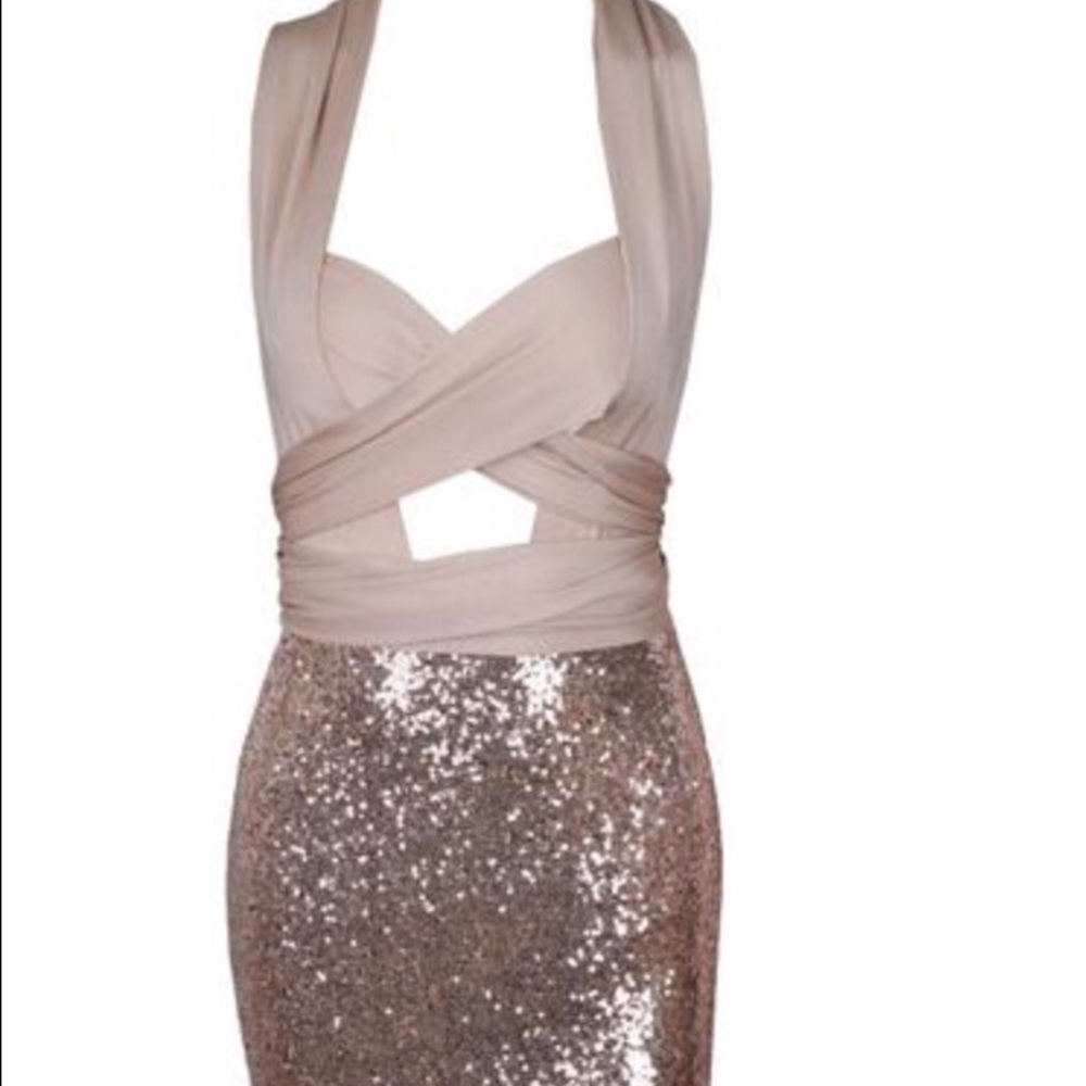 Catwalk Connection Samiya Nude Sequinned Dress