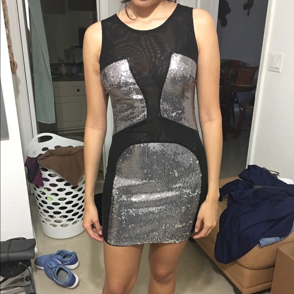 Nasty Gal Sequin See Through Dress
