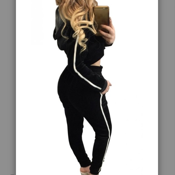 ❤️ Lace-up Crop Hoodie Sweat-Suit❤️ - Picture 2 of 5