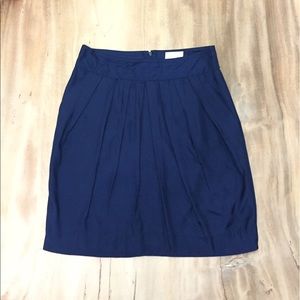 ANTHROPOLGIE - Navy Odille pleated rayon skirt