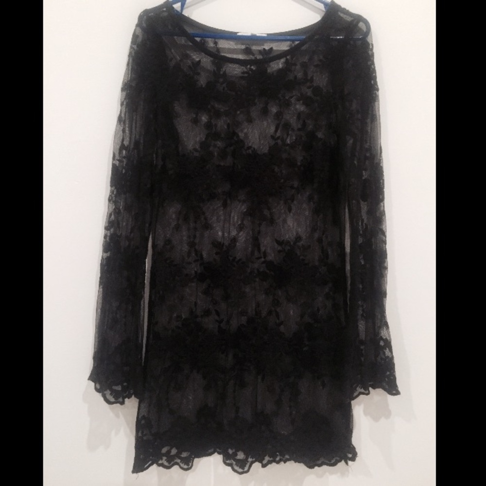 Charlotte Russe Sheer Lace Mini Dress