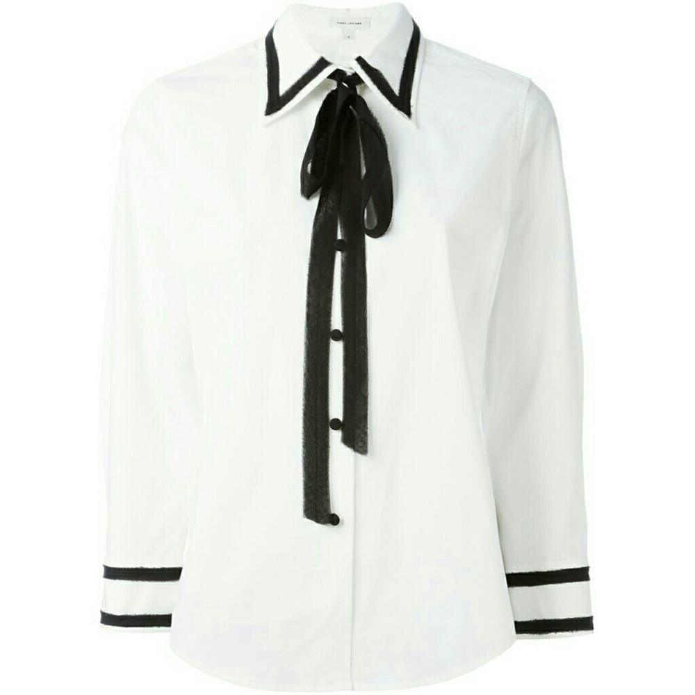 ISO Marc Jacobs Contrast Frayed Trim Shirt