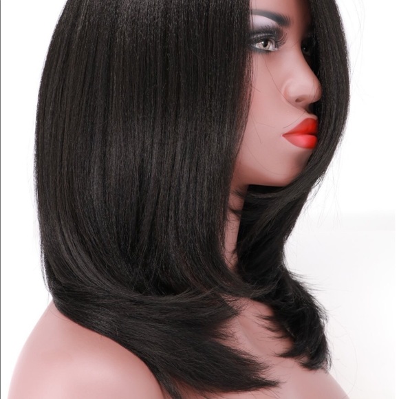 Beautiful Yaki Layered Bob Lacefront Wig main image 7