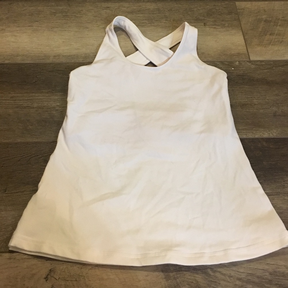 NWOT white crossback tank by lululemon. Size 4