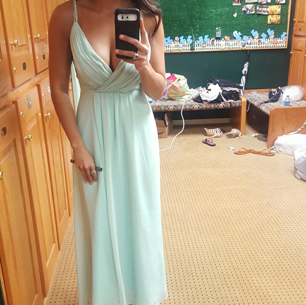 Bridesmaid chiffon gown, long dress