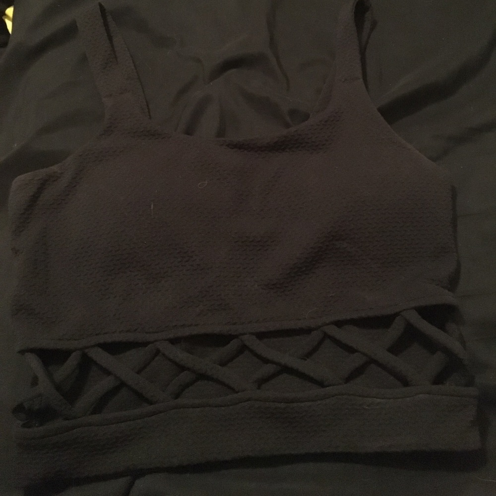 Black cut out crop top