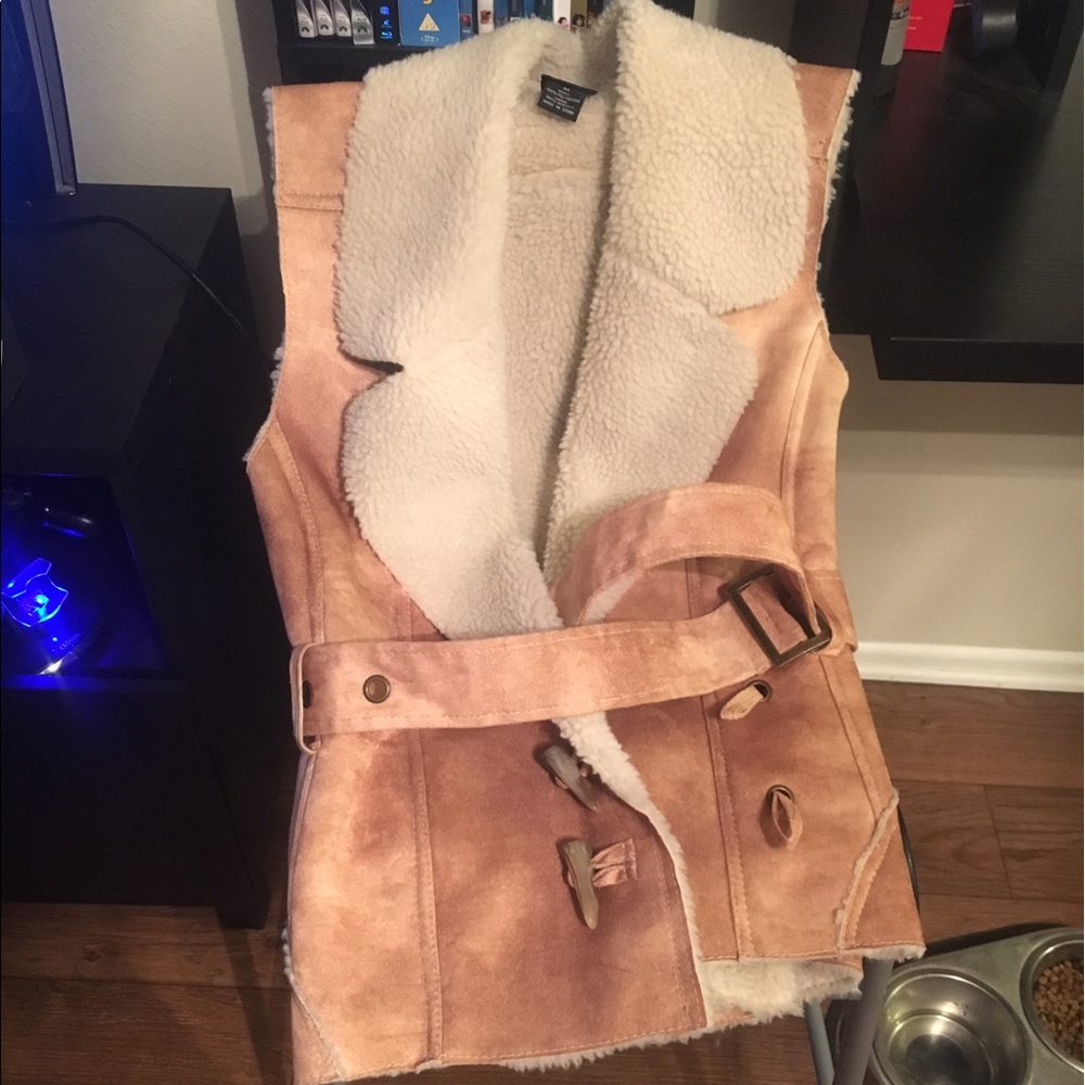 Brown suede vest