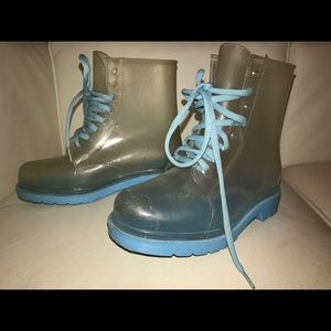 clear plastic rainboots