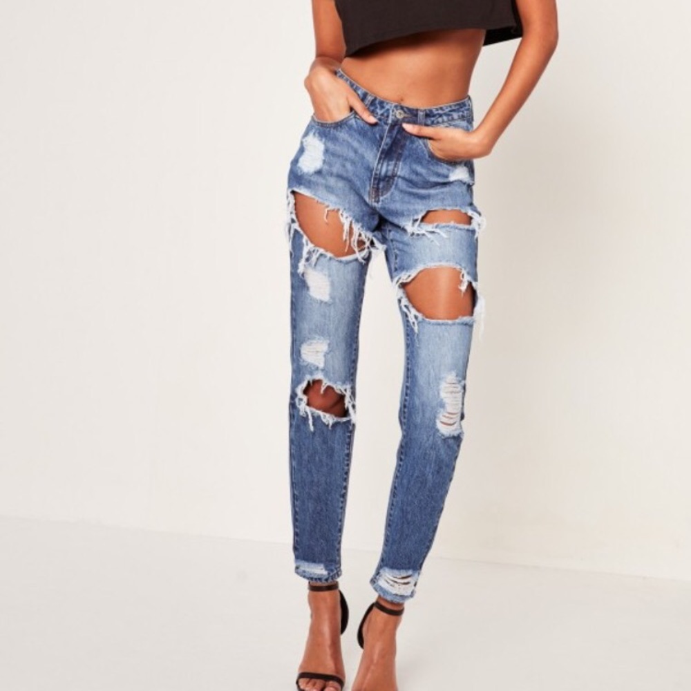 Ripped boyfriend jeans