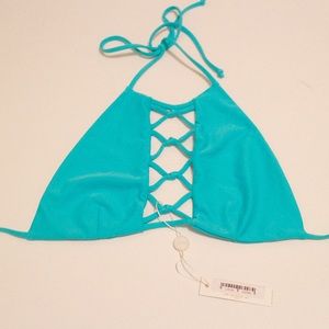 Citrine Bikini high high-neck top