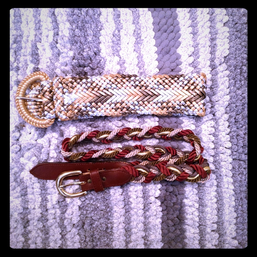 Metallic Braided Waist Belts