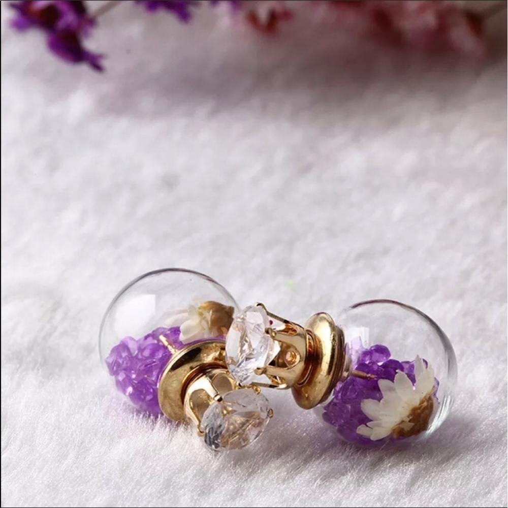 LAST ONE ‼️ 2 WAY FLORAL CRYSTAL EARRINGS