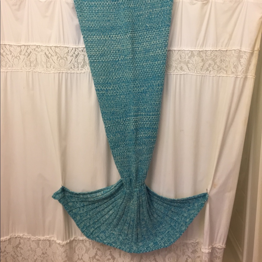 Teal mermaid tail blanket!