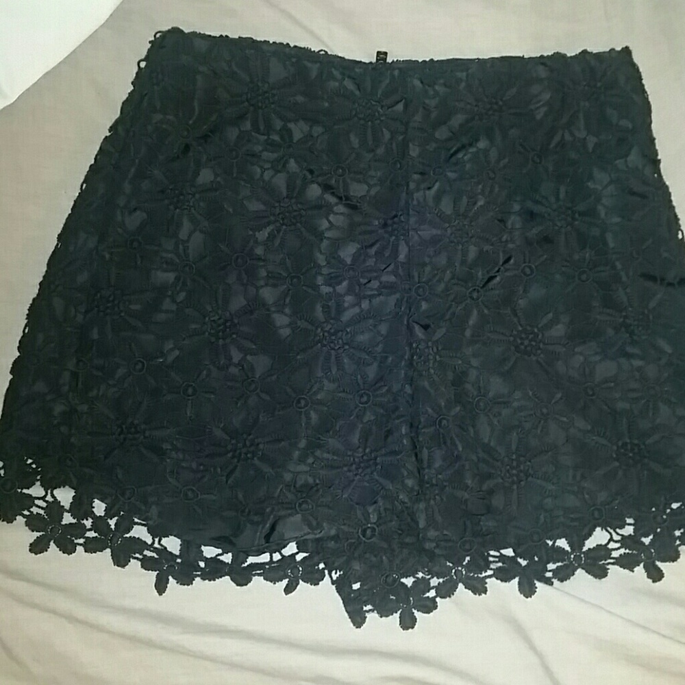 High waisted black lace shorts