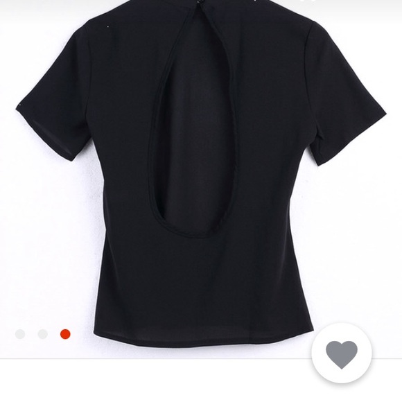 Black open back shirt - Picture 3 of 4