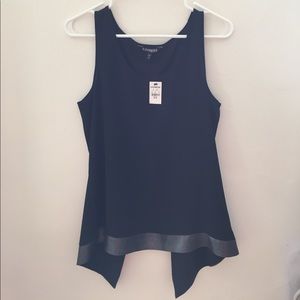 Express black tank with gray trim and open back