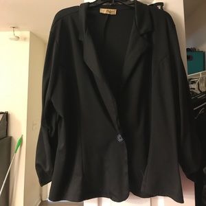 Casual ruched sleeve blazer