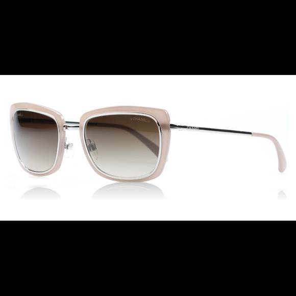 Chanel  beige and silver sunglasses