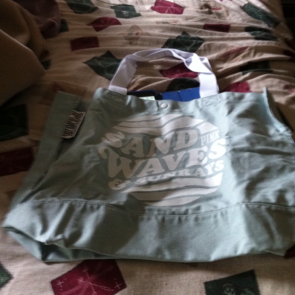Victoria secret pink tote light blue