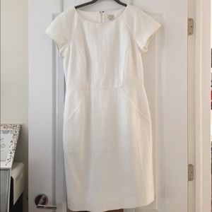 NWT J Crew Factory white boucle-look dress