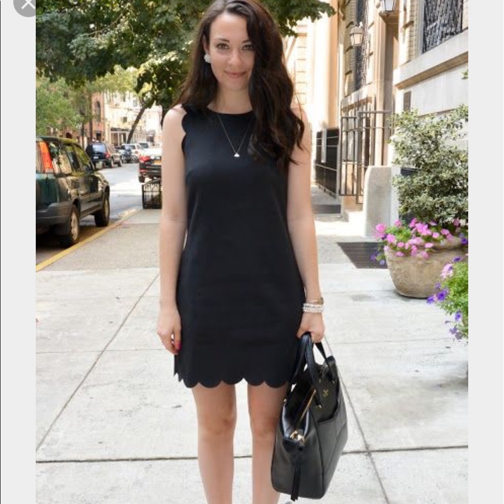 J Crew Black Scallop Cocktail Dress size 2