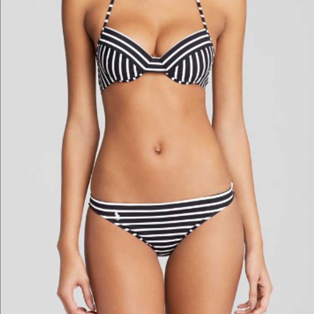 Ralph Lauren Blue Stripe Bikini Bottom size M