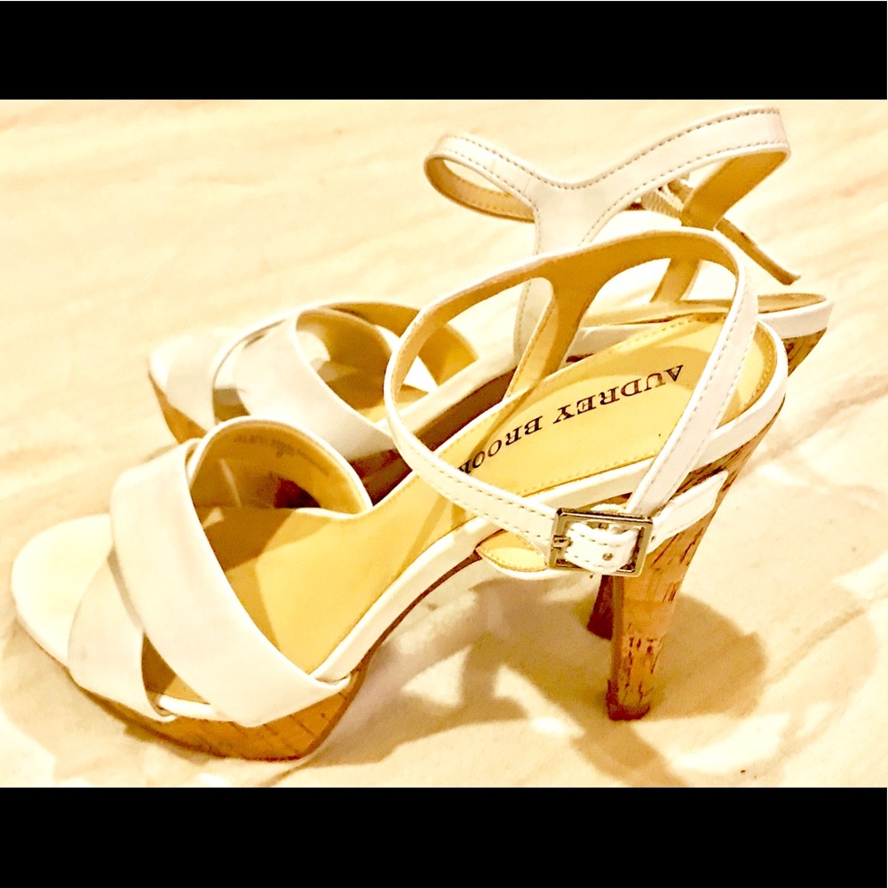 Audrey Brooke White Platform Sandals