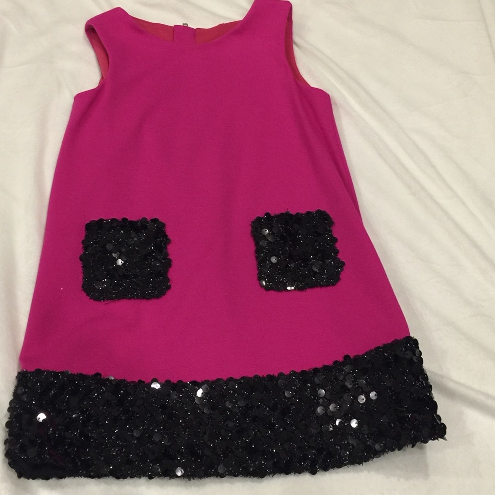 MIlly mini dress hot pink with black sequins