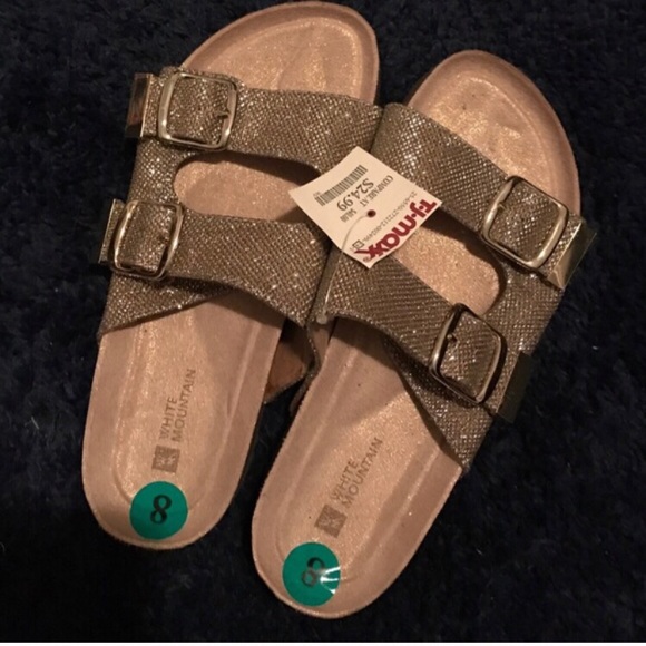 white mountain footbed sandals vs birkenstock