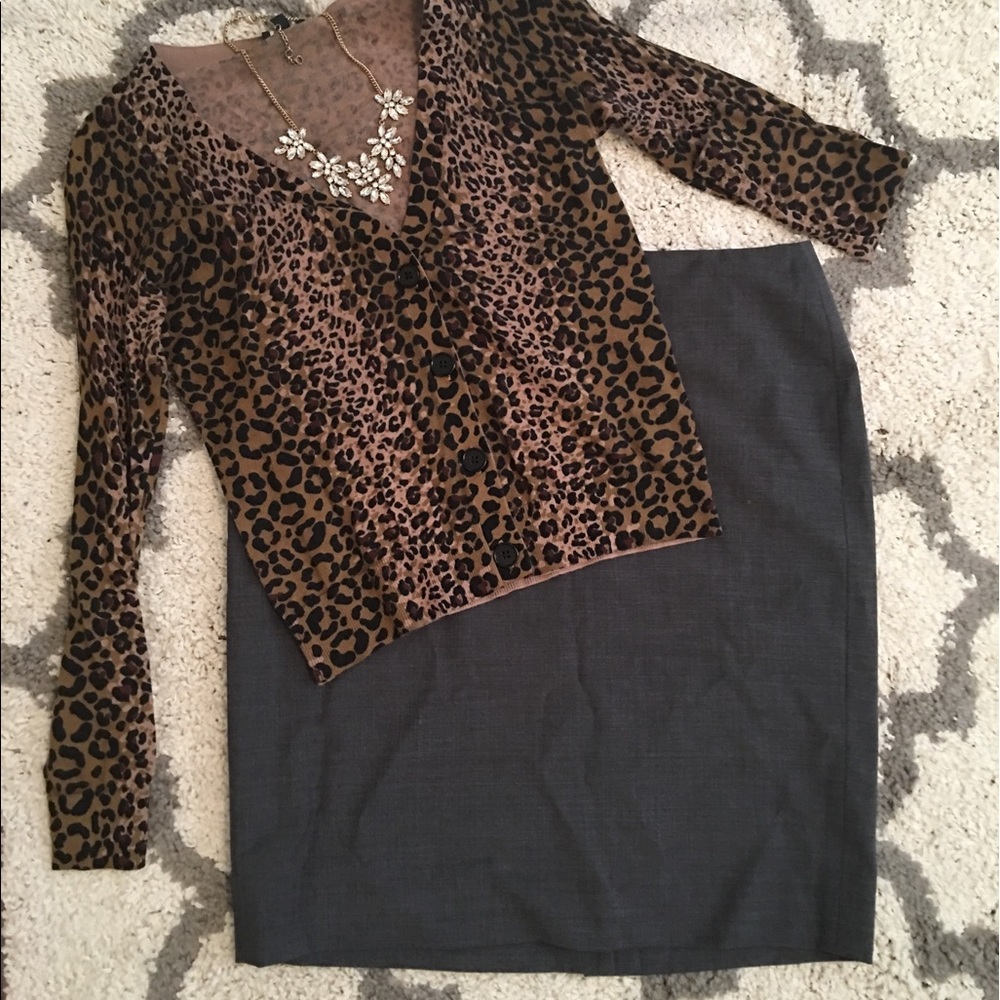 Talbots Charcoal Grey Pencil Skirt