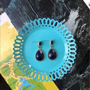 Pair of navy and gold dangle earrings