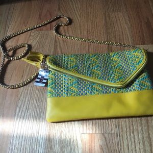 NEW Henri Bendel straw cross body bag