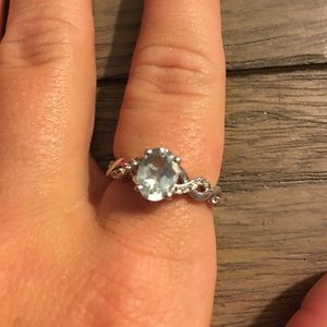 Authentic Aquamarine Birthstone Ring Size 7
