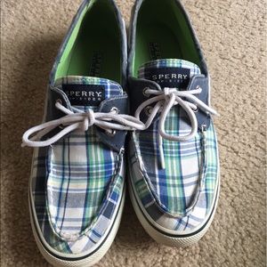 Women's size 7 Sperrys, Plaid