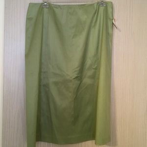 NWT Sz 14 Grn Slight A-line skirt/ Talbots
