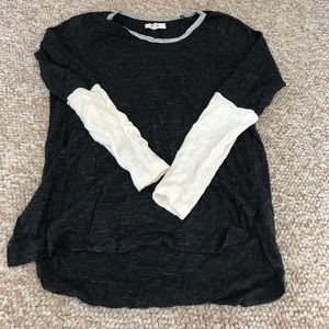 Madewell Linen Blend Charcoal Grey Tee