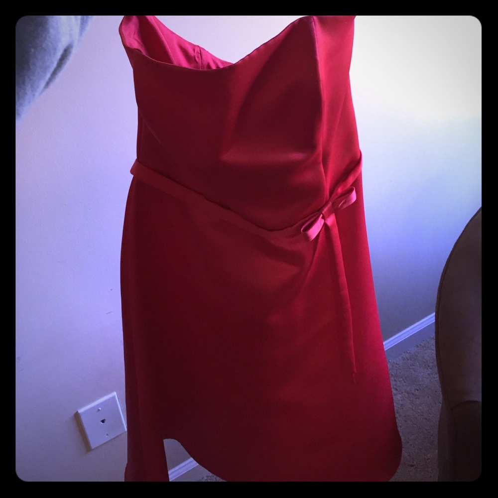 Jessica Mcclintock Red Strapless Dress