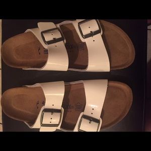 Birkenstock, white patent. Arizona. Euro 41