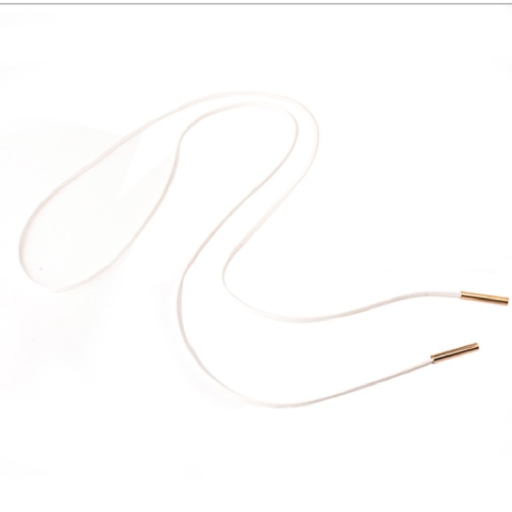 White with gold choker