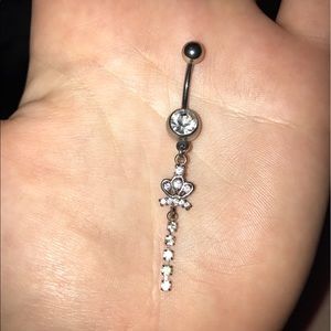 Dangled crown belly ring