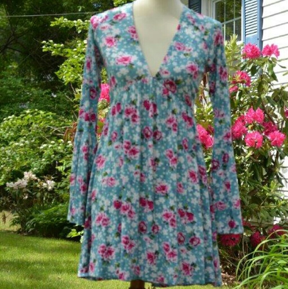 NWT Retail! Blue Floral Dress - Picture 2 of 3